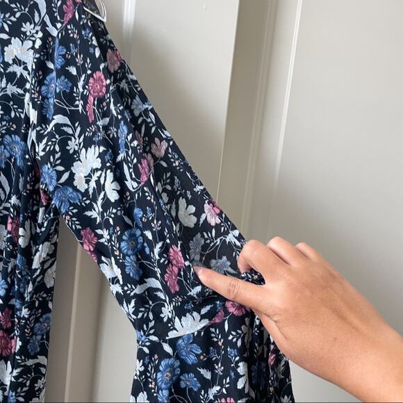 American Eagle Outfitters Floral Cold Shoulder Dress Long Sleeve Medium - Picture 5 of 10